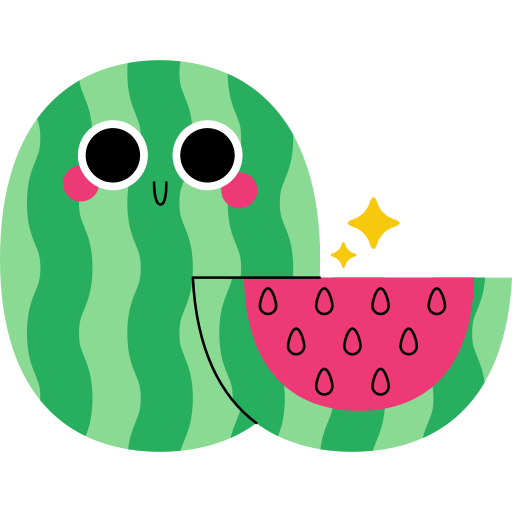 watermeloen Generic Sticker Color Outline icoon