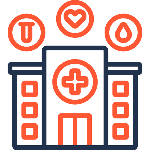 病院施設 Generic color outline icon