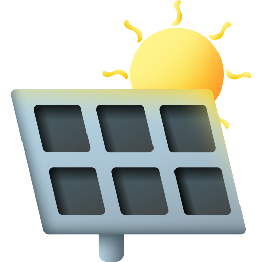 energia słoneczna 3D Color ikona
