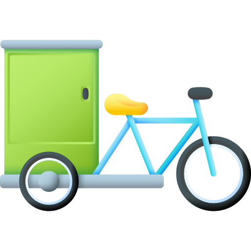 bicicleta de carga 3D Color Ícone