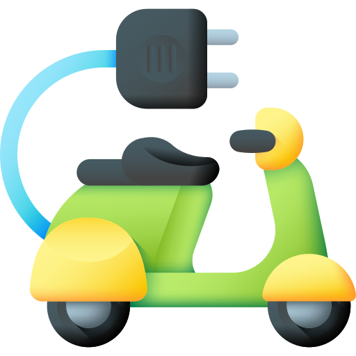 motocykl elektryczny 3D Color ikona