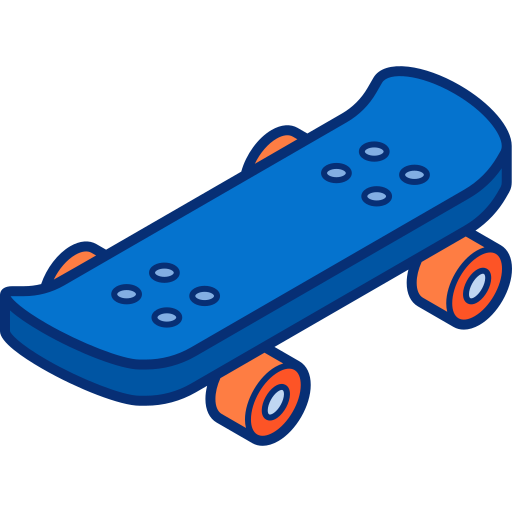 skateboard Isometric Lineal Color icona