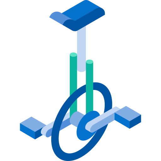 Unicycle Isometric Flat icon