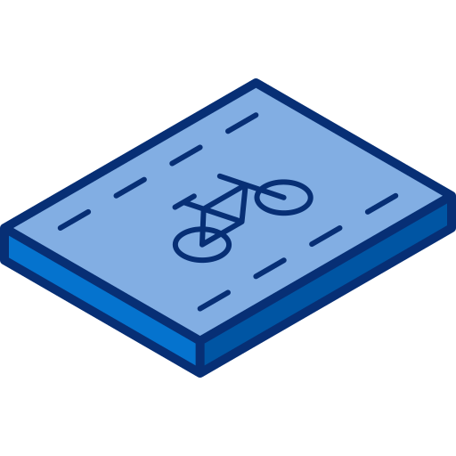 fahrradweg Isometric Lineal Color icon