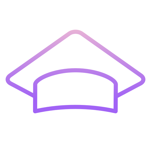 Sombrero de la graduación Icongeek26 Outline Gradient icono