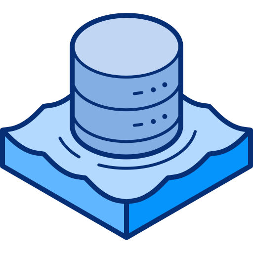 Data lake Isometric Lineal Color icon
