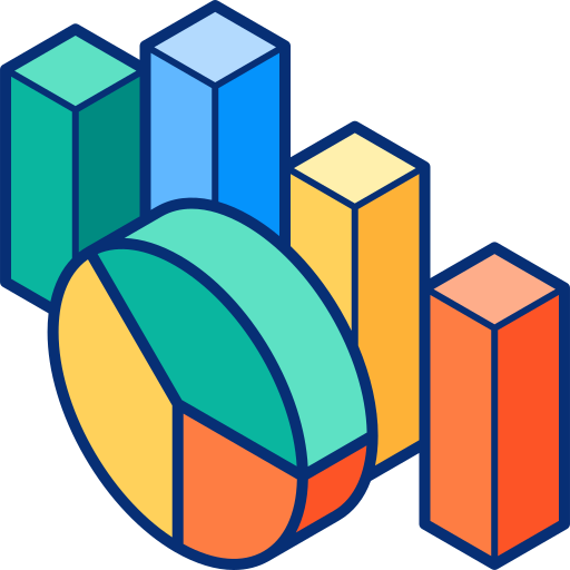 Data visualization Isometric Lineal Color icon