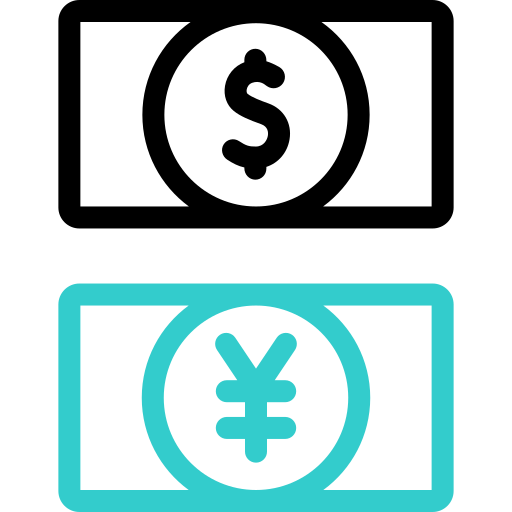 moneda extranjera Basic Accent Outline icono