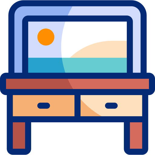 Desk Basic Accent Lineal Color icon