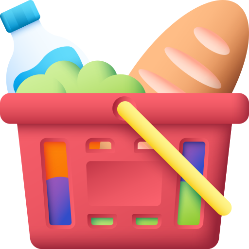 cesta de la compra 3D Color icono