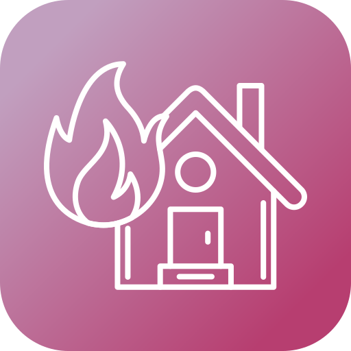 huis in brand Generic gradient fill icoon
