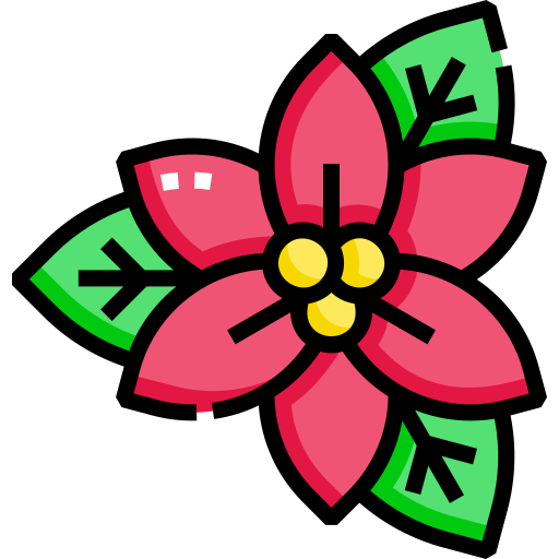 flor de pascua Detailed Straight Lineal color icono