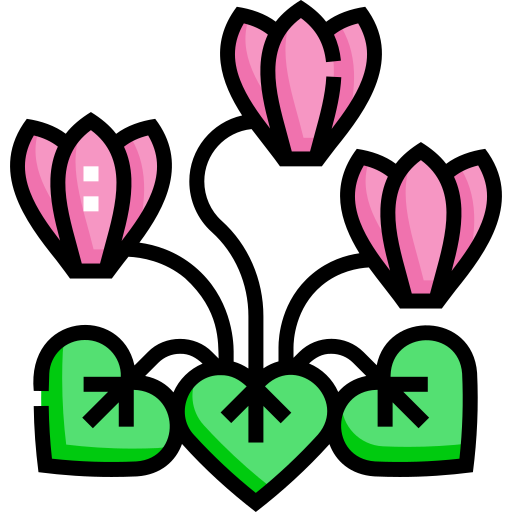 cyclamen Detailed Straight Lineal color Icône