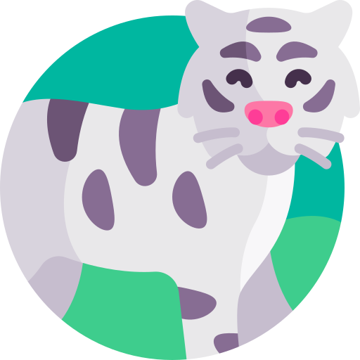 White bengal tiger Detailed Flat Circular Flat icon