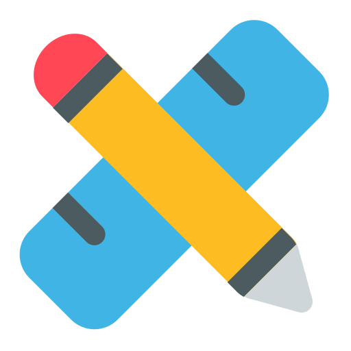 linijka i ołówek Generic color fill ikona
