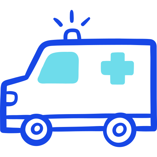 krankenwagen Doodle Lineal Color icon