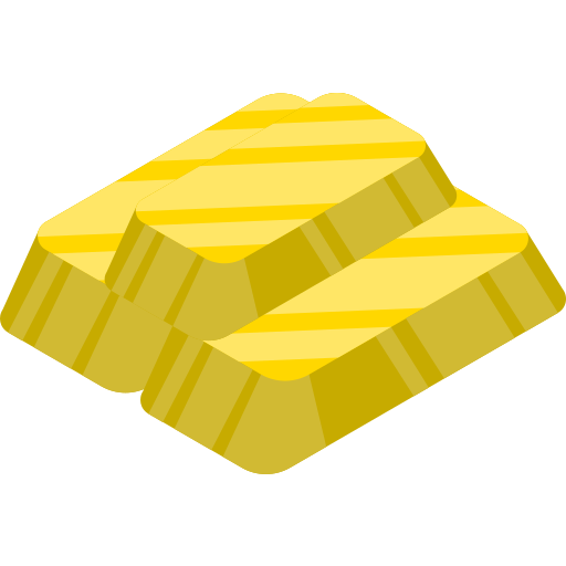 lingotes de ouro Isometric Flat Ícone