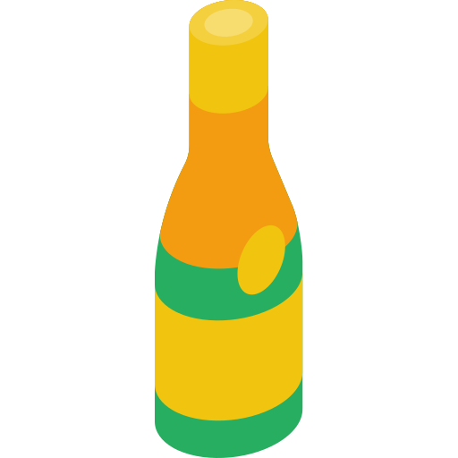 champagne Isometric Flat icoon