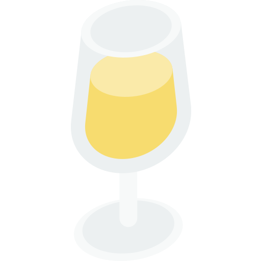 Champagne glass Isometric Flat icon