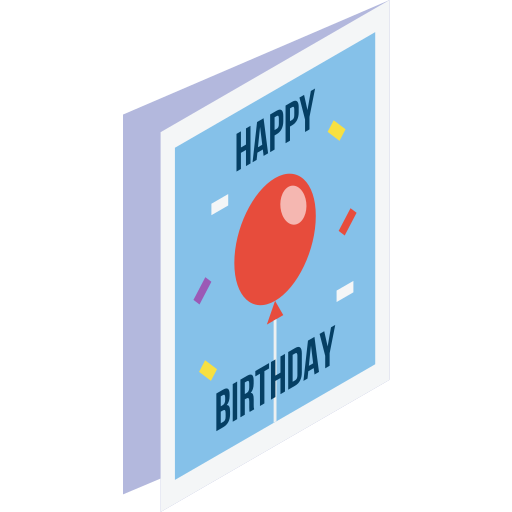 tarjeta de cumpleaños Isometric Flat icono