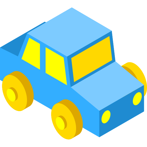 coche de juguete Isometric Flat icono