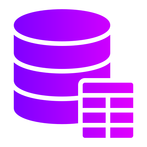 Database table Generic gradient fill icon