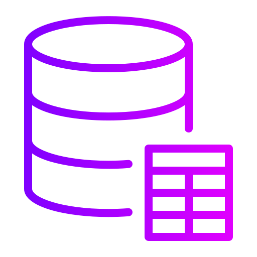 Database table Generic gradient outline icon