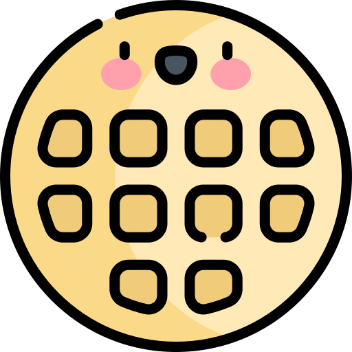 gofre Kawaii Lineal color icono