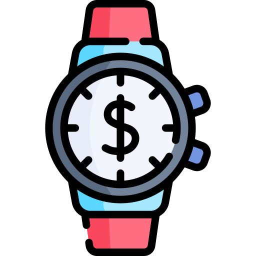 Время - деньги Kawaii Lineal color иконка