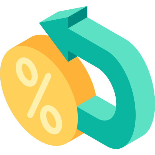 Rate of return Isometric Flat icon