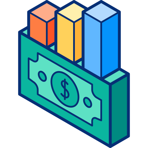 Capital gain Isometric Lineal Color icon