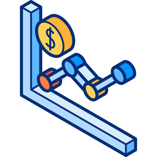 Dollar cost average Isometric Lineal Color icon