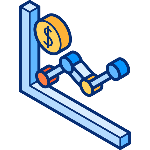 달러 비용 평균 Isometric Lineal Color icon