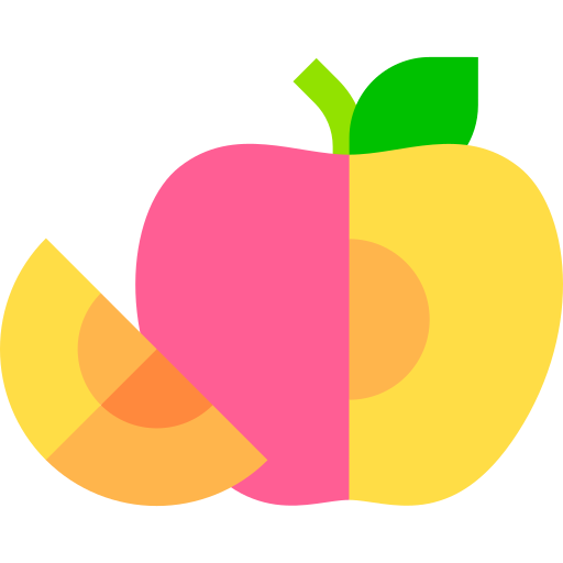 maçã Basic Straight Flat Ícone