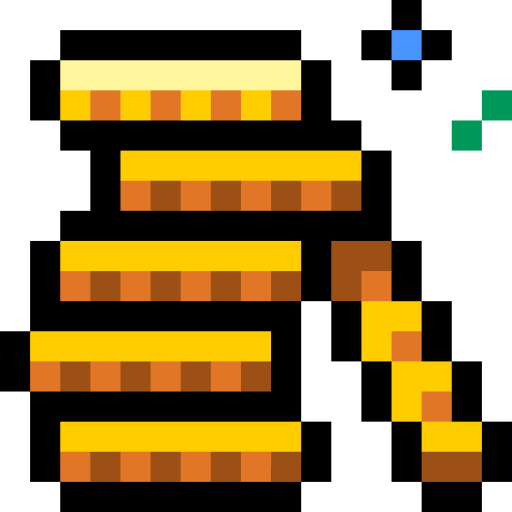 Stack of coins Pixel Linear color icon
