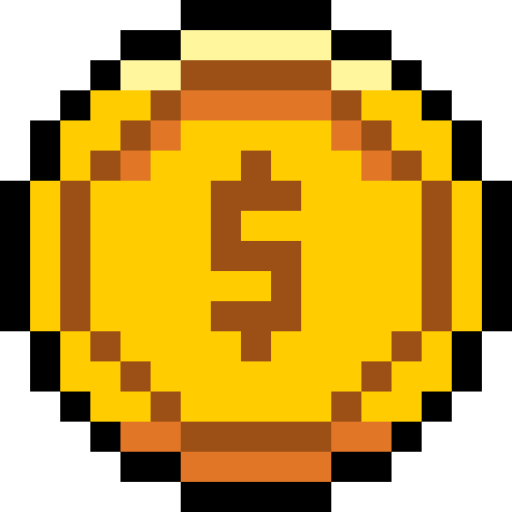 moneta Pixel Linear color icona
