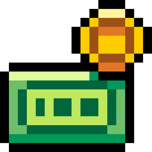 banconota e moneta Pixel Linear color icona