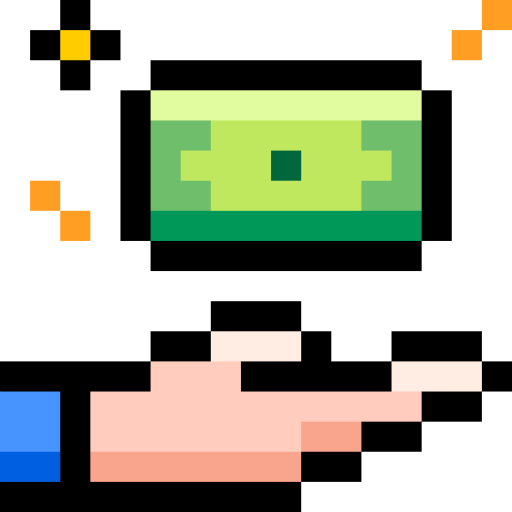 mano e banconota Pixel Linear color icona