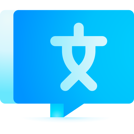 Learning language 3D Toy Gradient icon