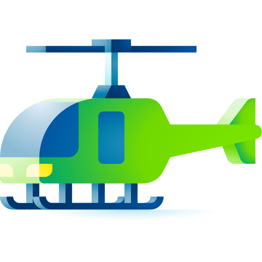 helicóptero 3D Toy Gradient Ícone