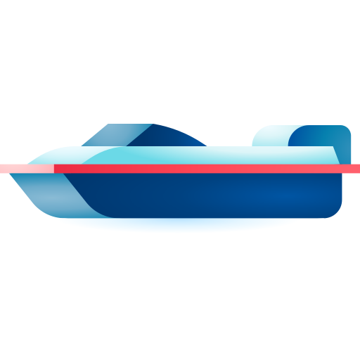 Boat 3D Toy Gradient icon