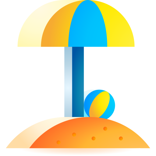 Beach 3D Toy Gradient icon