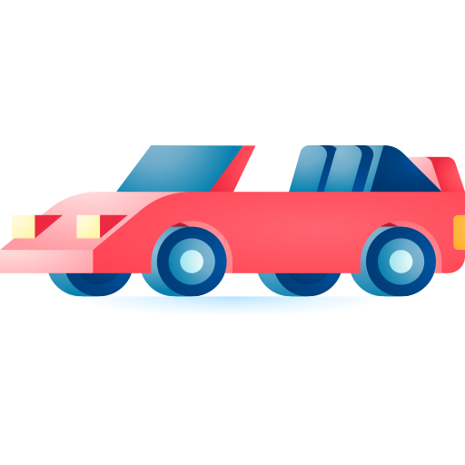 auto 3D Toy Gradient icono
