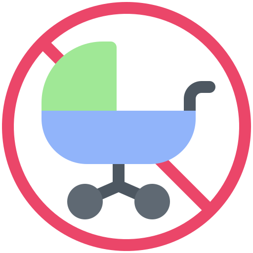 No baby cart Generic color fill icon