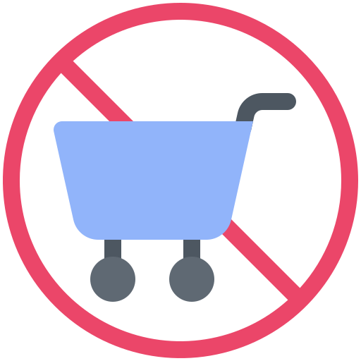 No shopping cart Generic color fill icon