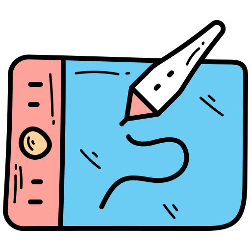 tableta gráfica Generic color hand-drawn icono