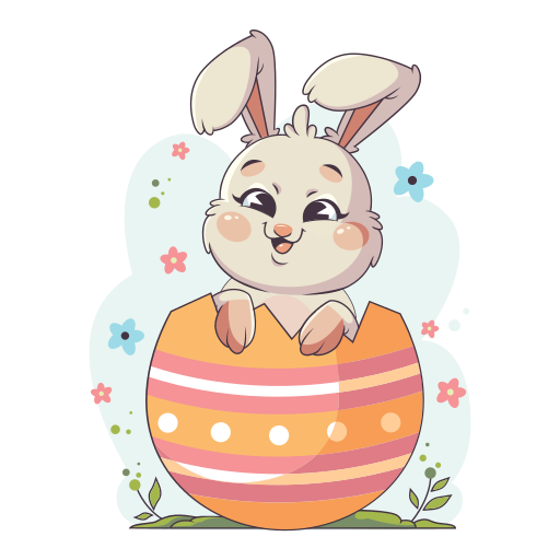 Easter egg rabbit Generic Sticker Color Lineal Color icon