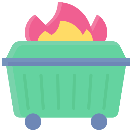 Dumpster fire Generic color fill icon