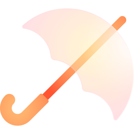paraguas Glassmorphism Gradient icono
