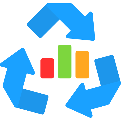 Recycling arrows Generic color fill icon